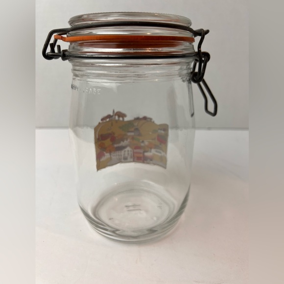 Vintage 1L Arc France Heartland Glass Canister with Hinged Lid w/gasket seal - Picture 3 of 11